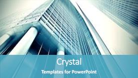  Presentation with high rise building - Slides enhanced with concept of successful industrial architecture background and a teal colored foreground