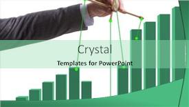  Presentation with economy - Amazing presentation design having concept-of-supporting-economic-growth backdrop and a seafoam green colored foreground