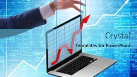  Presentation with supporting - Presentation design enhanced with concept-of-supporting-economic-growth background and a light blue colored foreground