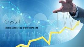  Presentation with supporting - Presentation design featuring concept-of-supporting-economic-growth background and a light blue colored foreground