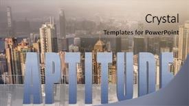  Presentation with talent - PPT layouts featuring concept of talent ability capacity etc with 3d text under sky in the modern city background and a mint green colored foreground
