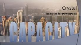  Presentation with talent - Amazing slide deck having concept of talent ability capacity etc with 3d text under sky in the modern city backdrop and a mint green colored foreground