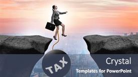  Presentation with burden - PPT theme consisting of concept-of-tax-burden background and a ocean colored foreground