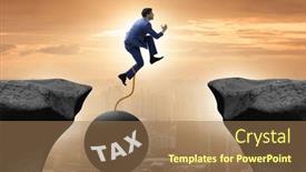  Presentation with burden - Theme enhanced with concept-of-tax-burden background and a coral colored foreground