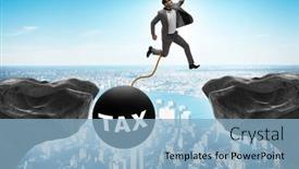  Presentation with burden - Presentation with concept-of-tax-burden background and a light blue colored foreground