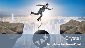  Presentation with burden - Presentation with concept-of-tax-burden background and a seafoam green colored foreground