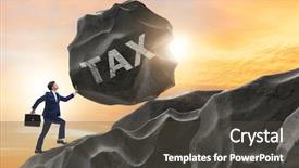  Presentation with burden - PPT layouts featuring concept of tax payments burden background and a dark gray colored foreground