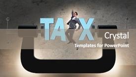  Presentation with burden - Colorful slide deck enhanced with concept of tax payments burden backdrop and a gray colored foreground
