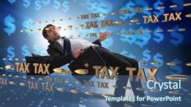  Presentation with burden - Slides with concept of tax payments burden background and a ocean colored foreground