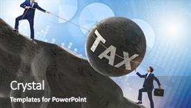  Presentation with burden - Presentation theme having concept of tax payments burden background and a dark gray colored foreground