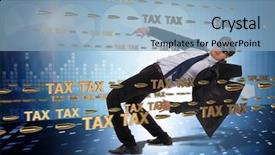  Presentation with burden - Presentation design with concept of tax payments burden background and a light blue colored foreground