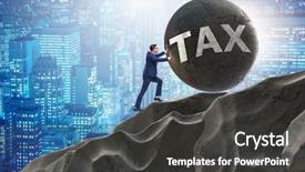  Presentation with burden - Presentation theme enhanced with concept of tax payments burden background and a dark gray colored foreground