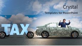 Presentation with burden - Colorful presentation theme enhanced with concept of tax payments burden backdrop and a light blue colored foreground