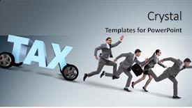  Presentation with burden - Presentation having concept of tax payments burden background and a light gray colored foreground