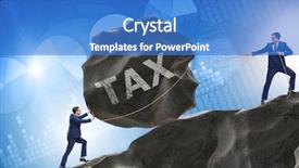  Presentation with burden - Theme consisting of concept of tax payments burden background and a teal colored foreground