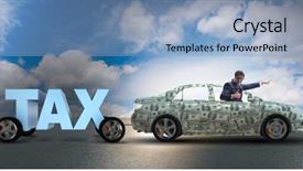 Presentation with burden - Presentation theme enhanced with concept of tax payments burden background and a light blue colored foreground