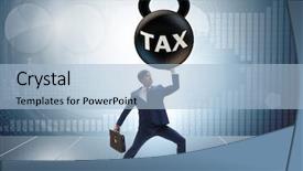  Presentation with burden - Presentation theme consisting of concept of tax payments burden background and a light blue colored foreground