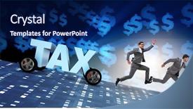  Presentation with burden - Audience pleasing slides consisting of concept of tax payments burden backdrop and a navy blue colored foreground