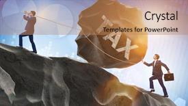  Presentation with burden - PPT layouts consisting of concept of tax payments burden background and a coral colored foreground