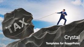  Presentation with burden - Slides consisting of concept of tax payments burden background and a dark gray colored foreground