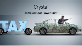  Presentation with burden - Presentation design consisting of concept of tax payments burden background and a light gray colored foreground