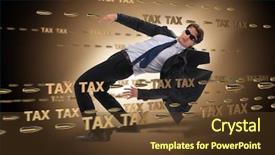  Presentation with burden - Presentation consisting of concept of tax payments burden background and a tawny brown colored foreground