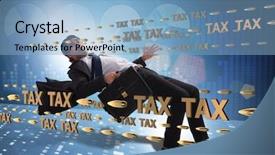  Presentation with burden - Presentation featuring concept of tax payments burden background and a light blue colored foreground
