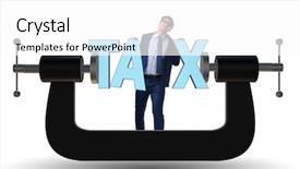  Presentation with burden - Presentation theme enhanced with concept of tax payments burden background and a white colored foreground