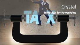  Presentation with burden - Audience pleasing slide set consisting of concept of tax payments burden backdrop and a gray colored foreground