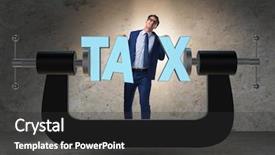  Presentation with burden - PPT theme consisting of concept of tax payments burden background and a dark gray colored foreground