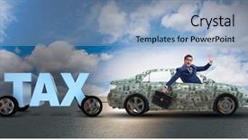  Presentation with burden - Beautiful presentation theme featuring concept of tax payments burden backdrop and a light blue colored foreground