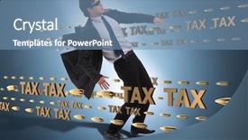  Presentation with burden - Colorful theme enhanced with concept of tax payments burden backdrop and a seafoam green colored foreground