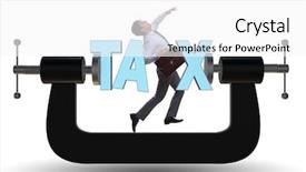  Presentation with burden - Slide deck with concept of tax payments burden background and a white colored foreground