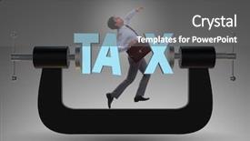  Presentation with burden - Presentation theme having concept of tax payments burden background and a gray colored foreground