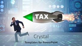  Presentation with rocket - Colorful presentation enhanced with concept-of-tax-with-businessman backdrop and a light blue colored foreground