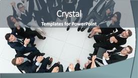  Presentation with building team - Slide deck enhanced with concept of team building large background and a  colored foreground