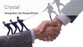  Presentation with support - Presentation enhanced with concept-of-teamwork-and-mutual background and a white colored foreground