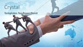  Presentation with support - Presentation having concept-of-teamwork-and-mutual background and a cool aqua colored foreground