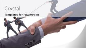  Presentation with support - PPT layouts with concept-of-teamwork-and-mutual background and a white colored foreground