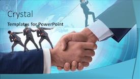  Presentation with support - Slide deck featuring concept-of-teamwork-and-mutual background and a arctic colored foreground