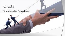  Presentation with support - PPT theme enhanced with concept-of-teamwork-and-mutual background and a white colored foreground