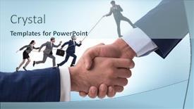  Presentation with support - Slides having concept-of-teamwork-and-mutual background and a sky blue colored foreground