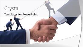  Presentation with support - Presentation enhanced with concept-of-teamwork-and-mutual background and a white colored foreground