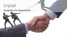  Presentation with support - Slide set with concept-of-teamwork-and-mutual background and a white colored foreground