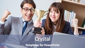  Presentation with prize - Colorful slides enhanced with concept of teamwork with prize backdrop and a seafoam green colored foreground