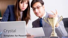  Presentation with prize - Slide deck with concept-of-teamwork-with-prize background and a light gray colored foreground