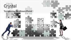  Presentation with together puzzle pieces - PPT layouts featuring ideas fit together - business concept of teamwork background and a white colored foreground