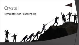  Presentation with mountain climbing - Presentation theme having concept-of-teamwork-with-team background and a white colored foreground