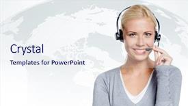  Presentation with call center - Amazing theme having concept of technology in today backdrop and a sky blue colored foreground