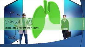  Presentation with telemedicine - Colorful slide set enhanced with concept-of-telemedicine-via-internet backdrop and a seafoam green colored foreground